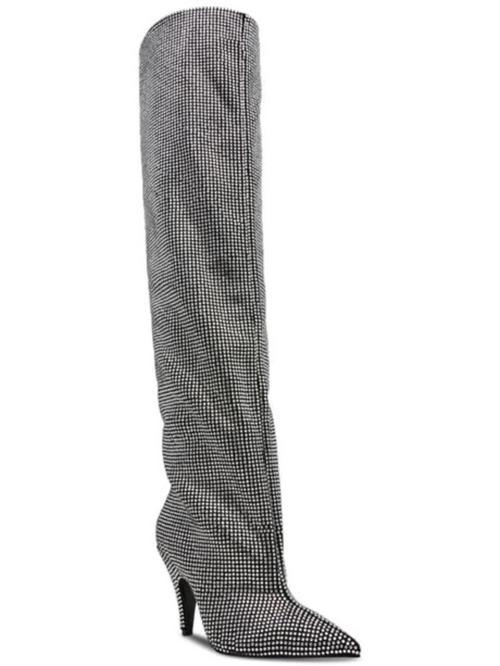 Steve Madden Bellamie Black and White Over-the-Knee Pointed Stiletto Boots